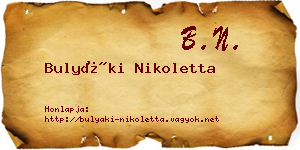 Bulyáki Nikoletta névjegykártya