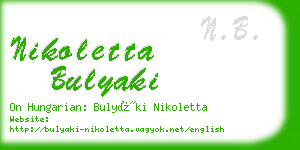 nikoletta bulyaki business card